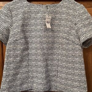 Express Women's Black and White Top